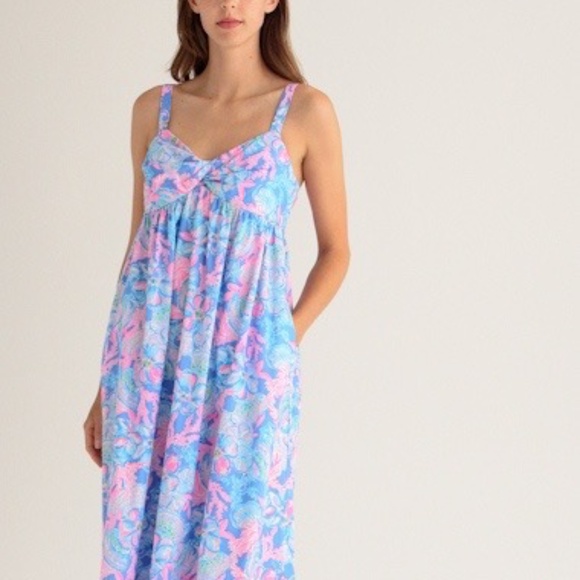 Lilly Pulitzer Blue and Pink Midi Dress - Picture 14 of 14